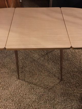 VINTAGE 50 - 60s FORMICA RETRO DINING KITCHEN TABLE Collapsable Sides 2