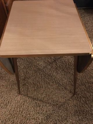 VINTAGE 50 - 60s FORMICA RETRO DINING KITCHEN TABLE Collapsable Sides 3