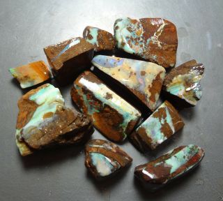 Lapidary Hobby: Boulder Opal Rough Parcel From Eromanga 516.  6 Carat Total