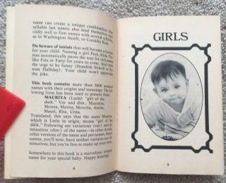 Dell Purse Book: 3000 Uncommon Names For Baby booklet 1976 4