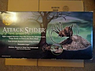 Open Box Animated Attack Spider Spirit Halloween Prop Black Jumping Spider