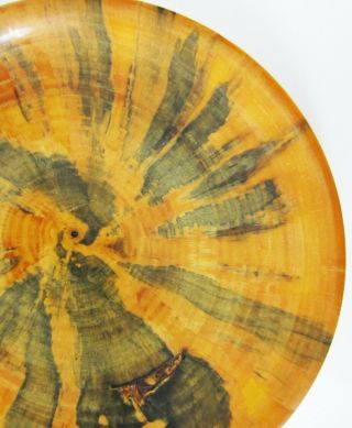 Turned Carved Wood Tray Hawaii Spalted Norfolk Island Pine Artist Signed 14.  5 