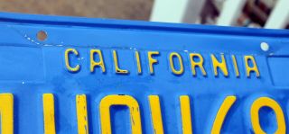 Vintage California Blue License Plate Pair 1991 Sticker 6