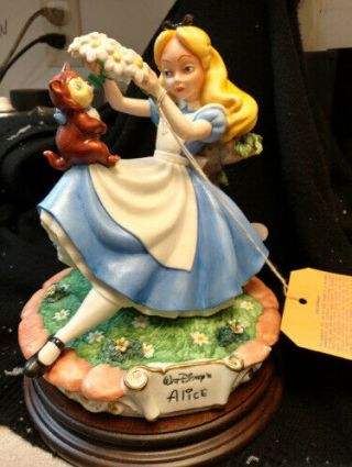 Capodimonte Alice In Wonderland & Cat Disney C.  O.  A.  Italy Box