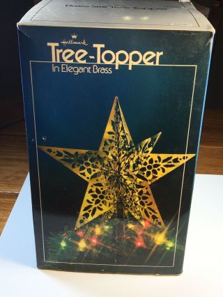 Vintage Hallmark 1980 Tree Topper Star W Orignal Box Brass Hong Kong Collectible