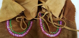 3 pairs Handmade North American Native Beaded leather moccasins booties 3