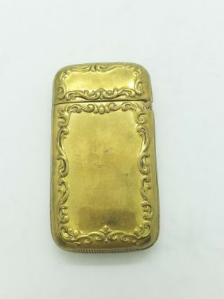Antique Brass Match Safe Vesta Case