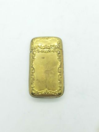 Antique Brass Match Safe Vesta Case 2