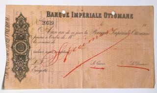 Banque Imperiale Ottomane Imperial Ottoman Bank 1863 Specimen Bill Of Exchange