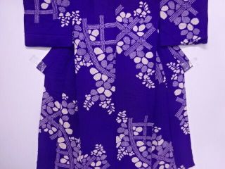 70173 Japanese Kimono / Antique Kimono / Monkinsha / Shibori / Flower