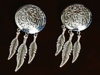 A Lovely Western Feathered Earrings By Montana Silversmith Cnd