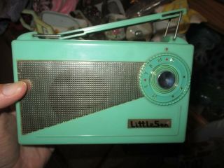 Vintage Portable Tube Radio Pistachio Green Plasic Rare Little Son Japan Gk - 301