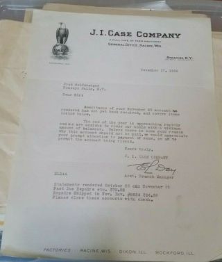 1930 Racine Wisconsin Letterhead J I Case Company Syracuse York