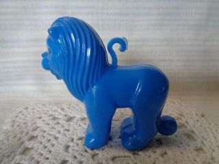 Vintage Hard Plastic Blue Lion Christmas Ornament - Carnival