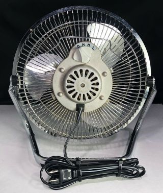 Chrome Lakewood Metal Blade 3 Speed Tabletop chrome frame Metal Fan A,  Cond. 4