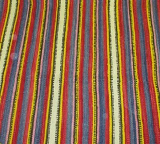 Antique Rio Grande Blanket Six Banded Wool Weaving Textile Rug 78x51 1890 2