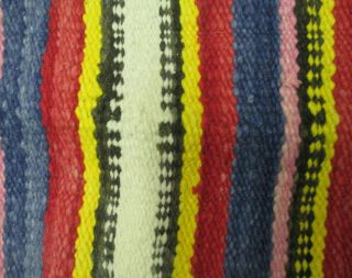 Antique Rio Grande Blanket Six Banded Wool Weaving Textile Rug 78x51 1890 4