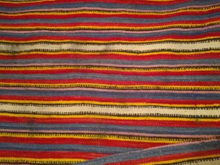 Antique Rio Grande Blanket Six Banded Wool Weaving Textile Rug 78x51 1890 9