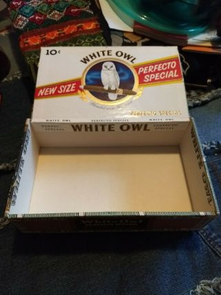Vintage 10 Cents Cigar Box WHITE OWL Mild Blended Tobacco PA 2