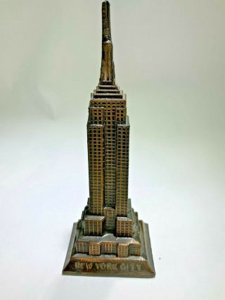 Vintage Brass Empire State Building Souvenir York Statue