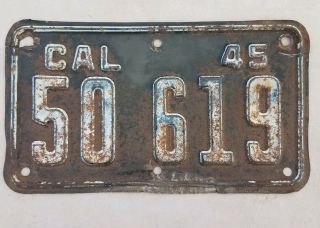 1945 California Motorcycle License Plate