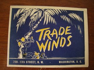 Old Souvenir Photo Trade Winds Tiki Bar Restaurant Club Niteclub Washington Dc