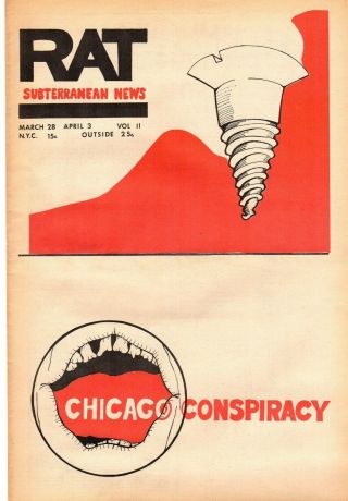 Rat Subterranean News March 28 1969 Chicago Conspiracy Alternative Newspaper