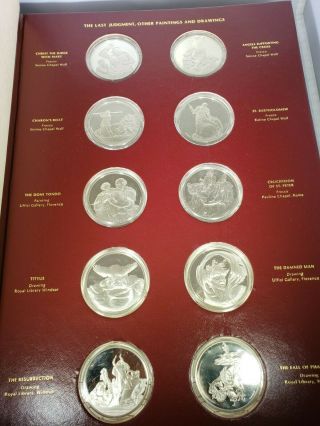 The Genius of Michelangelo 925 Sterling Silver 60 COIN MEDALLIONS.  10,  Pounds 8