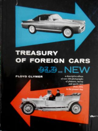 Hardcover Book - Treasury Of Foreign Cars - Floyd Clymer