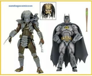 Sdcc 2019 Neca Dc/dark Horse Batman Vs Predator 2 - Pack 7 " Scale Action Figures