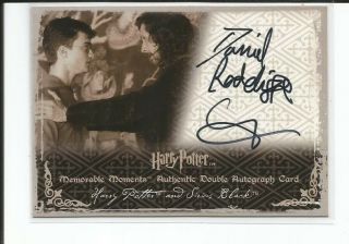 Daniel Radcliffe & Gary Oldman 2008 Harry Potter Mem.  Moments 2 Dual Autograph