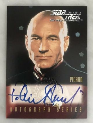 1999 Skybox Star Trek Season Seven Patrick Stewart Picard Auto Autograph On Card