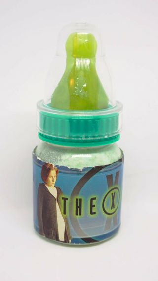 X - Files Press Birth Announcement William Baby Bottles Rare Single Green Bottle