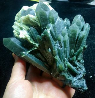1056g Natural Beauty Rare Green Quartz Crystal Cluster Mineral Specimen Wu83