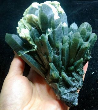1056g Natural Beauty Rare green Quartz Crystal Cluster Mineral Specimen wu83 3