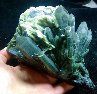 1056g Natural Beauty Rare green Quartz Crystal Cluster Mineral Specimen wu83 4