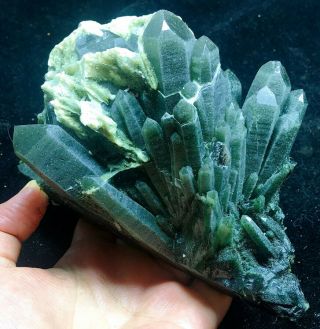 1056g Natural Beauty Rare green Quartz Crystal Cluster Mineral Specimen wu83 6