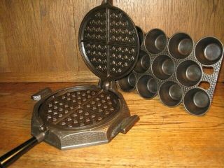 COMPLETE SET GRISWOLD HAMMERED CAST IRON COOKWARE 11