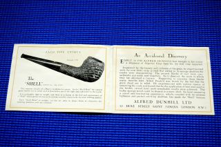 Dunhill Shell Briar pipes: advertising leaflet,  1940s.  Interesting info 2