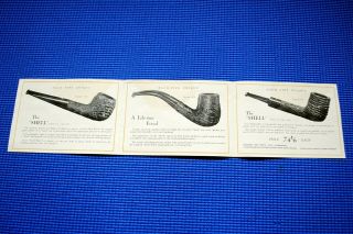 Dunhill Shell Briar pipes: advertising leaflet,  1940s.  Interesting info 3