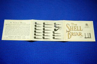 Dunhill Shell Briar pipes: advertising leaflet,  1940s.  Interesting info 4