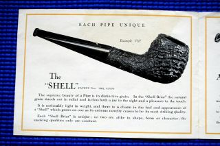 Dunhill Shell Briar pipes: advertising leaflet,  1940s.  Interesting info 6