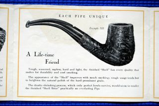 Dunhill Shell Briar pipes: advertising leaflet,  1940s.  Interesting info 7