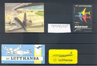 Germany Aviation - - 4 X Label / Picture =lufthansa = F/vf