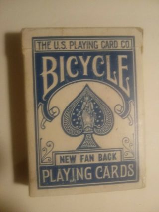 Vintage Fan Back Bicycle Playing Card Deck Blue 52,  J,  2ec