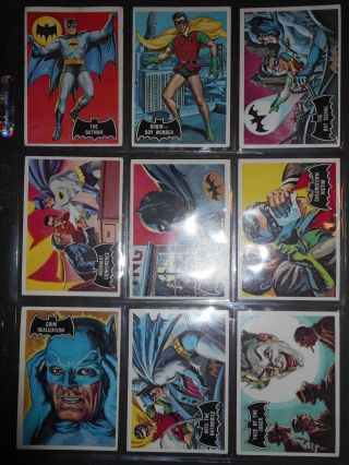 1966 Batman (black Bat) Complete (55) Card Set Topps