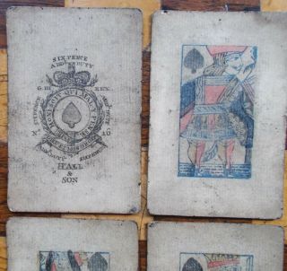 Antique Playing Cards - Hall & Son " George Iii " Garter Ace - No 16 52/52