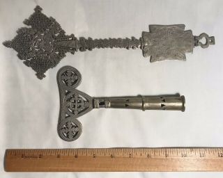Religious Objects,  Ethiopian Cross And Staff Head,  Silver Content
