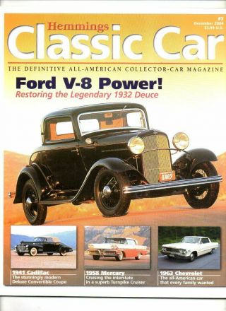 Hemmings Classic Car Dec 2004 Issue 3 Mercury 58 - Chevrolet 63 - Cadillac 41