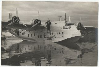 Large Vintage Photo - Imperial Airways Empire Flying Boat G - Aduu